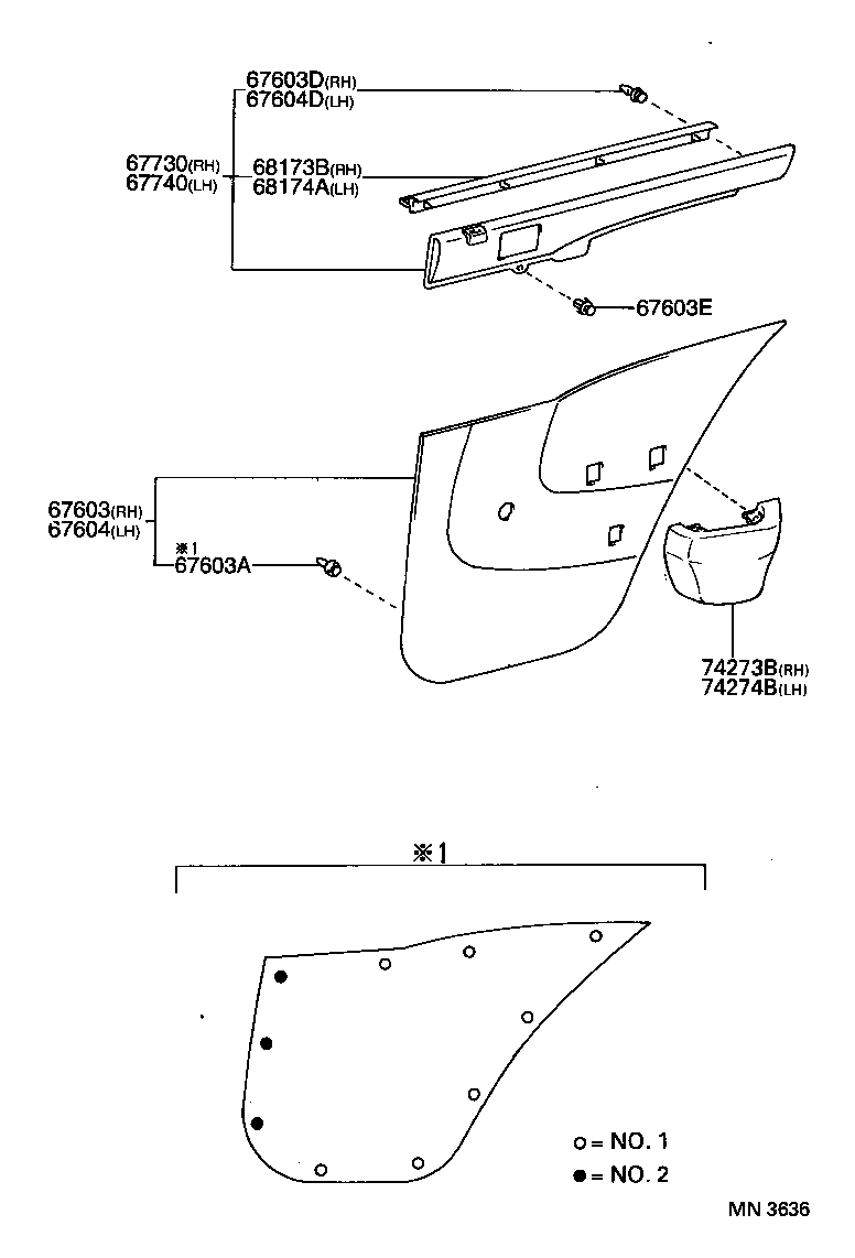 67004-10160 PANEL SUB-ASSY, REAR DOOR, LH product image