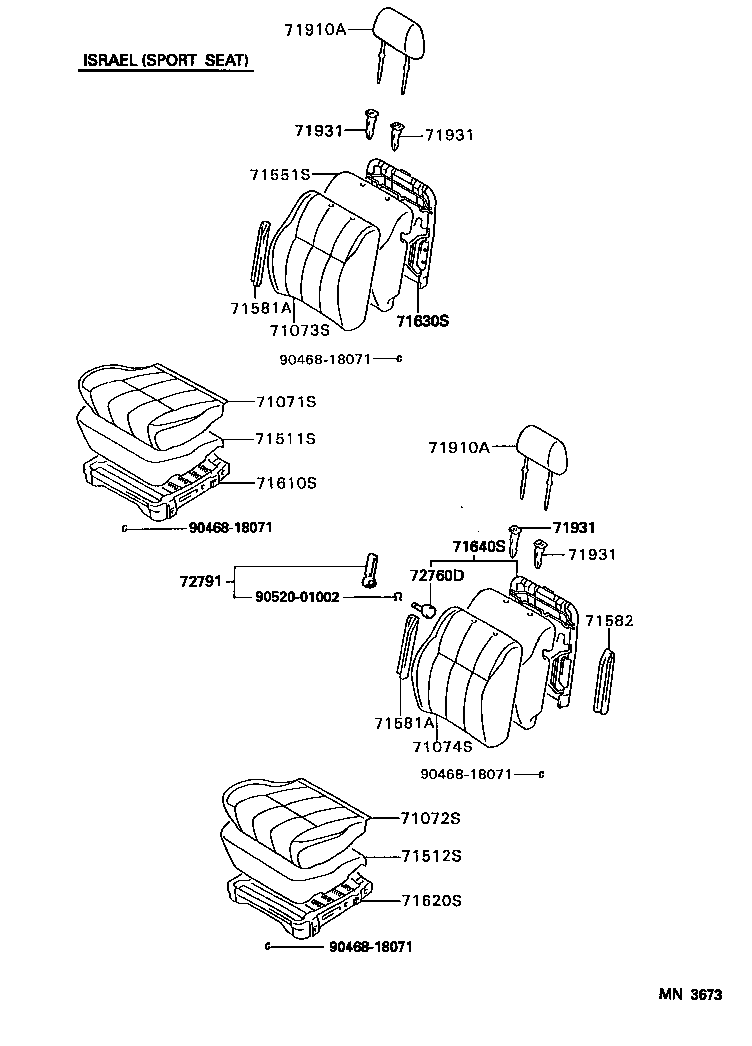 71461-89102 SPRING, REAR SEAT CUSHION product image
