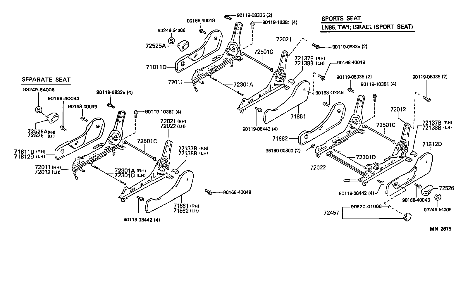 71461-89102 SPRING, REAR SEAT CUSHION product image