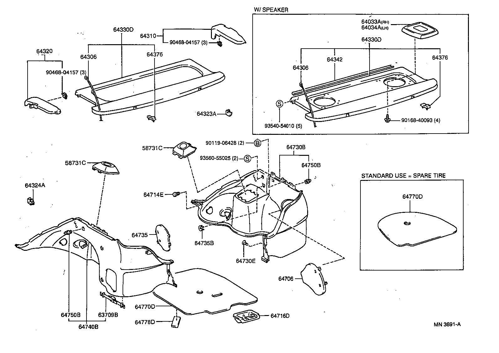 64306-10060 SUSPENDER SUB-ASSY, PACKAGE TRAY TRIM product image