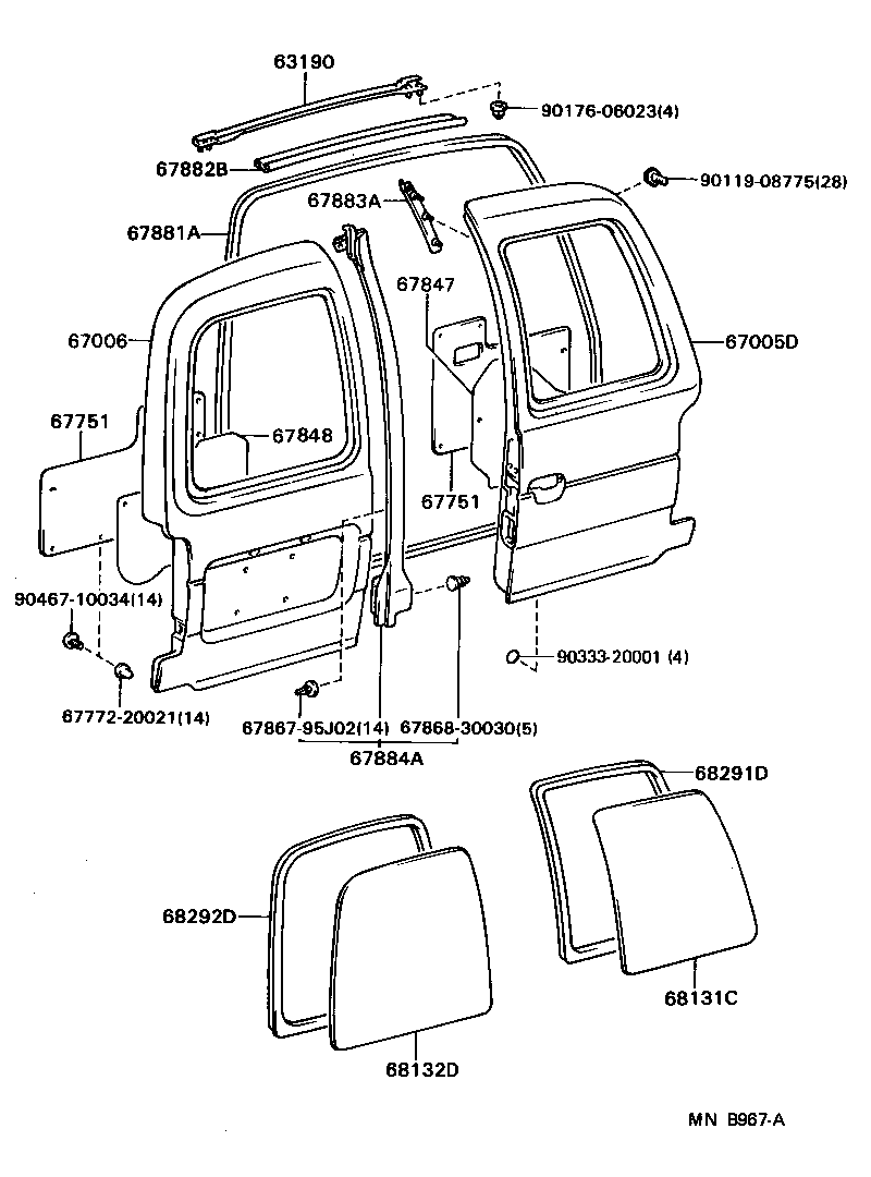 67005-95P01 PANEL SUB-ASSY, BACK DOOR product image