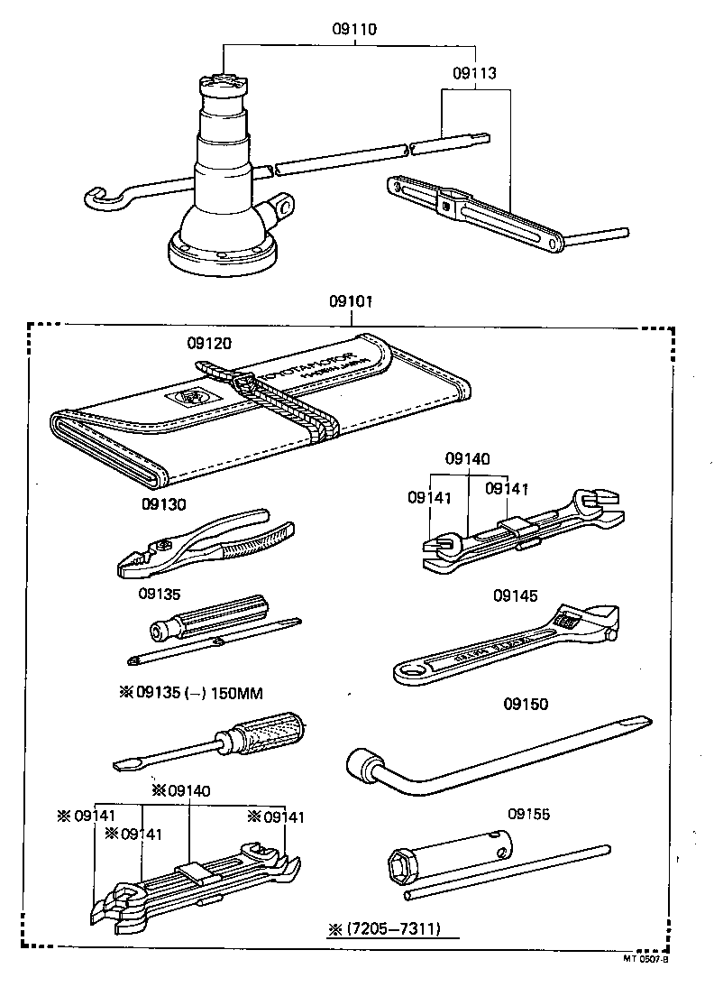 09101-26010 TOOL SET, STANDARD W/O JACK product image