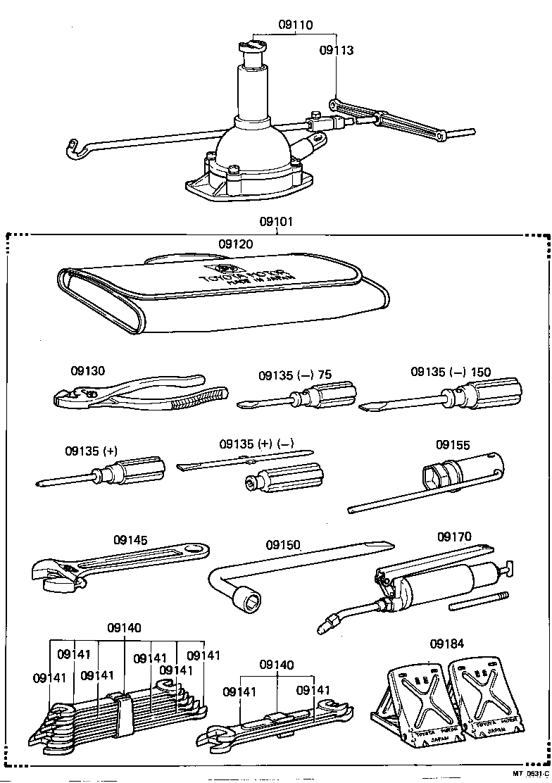 09101-60070 TOOL SET, STANDARD W/O JACK product image