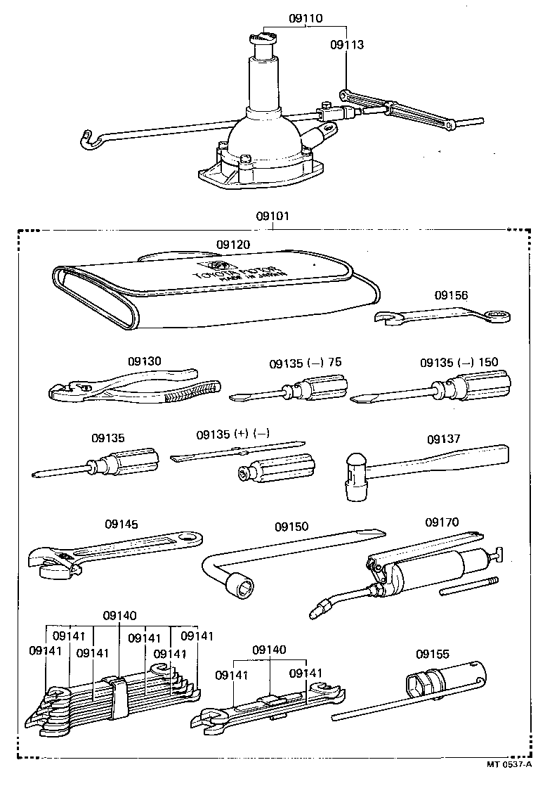 09101-60031 TOOL SET, STANDARD W/O JACK product image