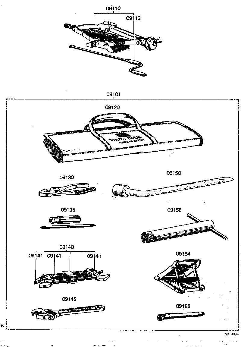 09101-12030 TOOL SET, STANDARD W/O JACK product image