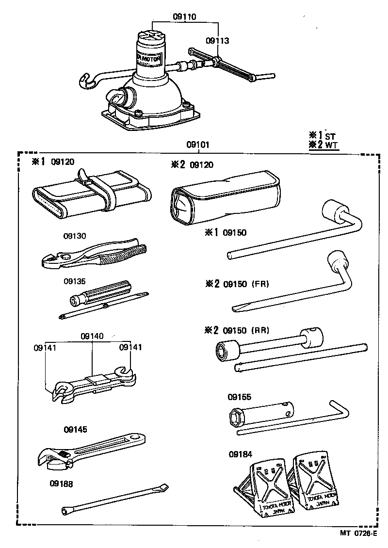09101-26183 TOOL SET, STANDARD W/O JACK product image