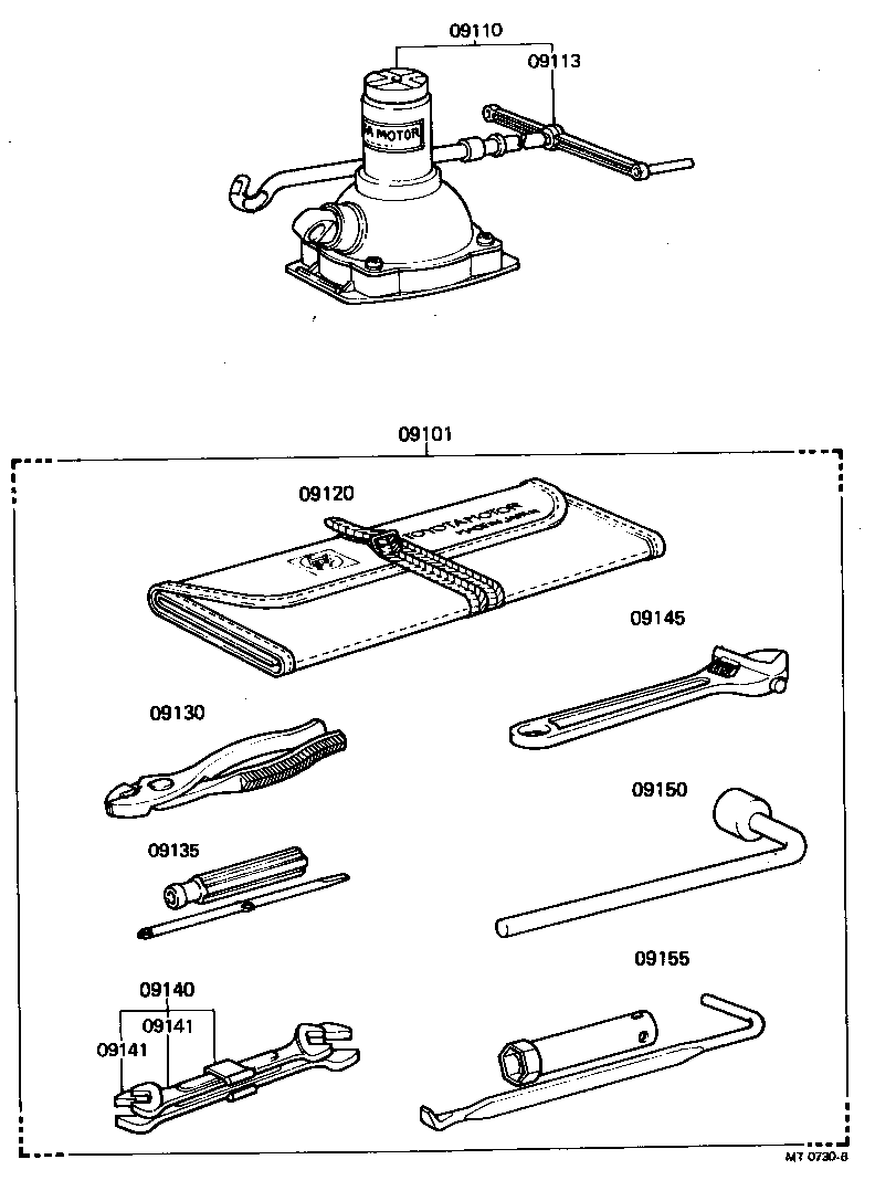 09101-26060 TOOL SET, STANDARD W/O JACK product image