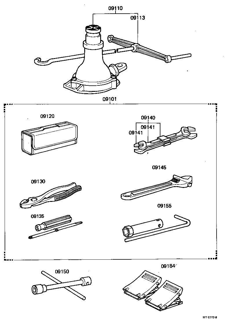 09102-36070 TOOL SET, STANDARD W/O JACK product image