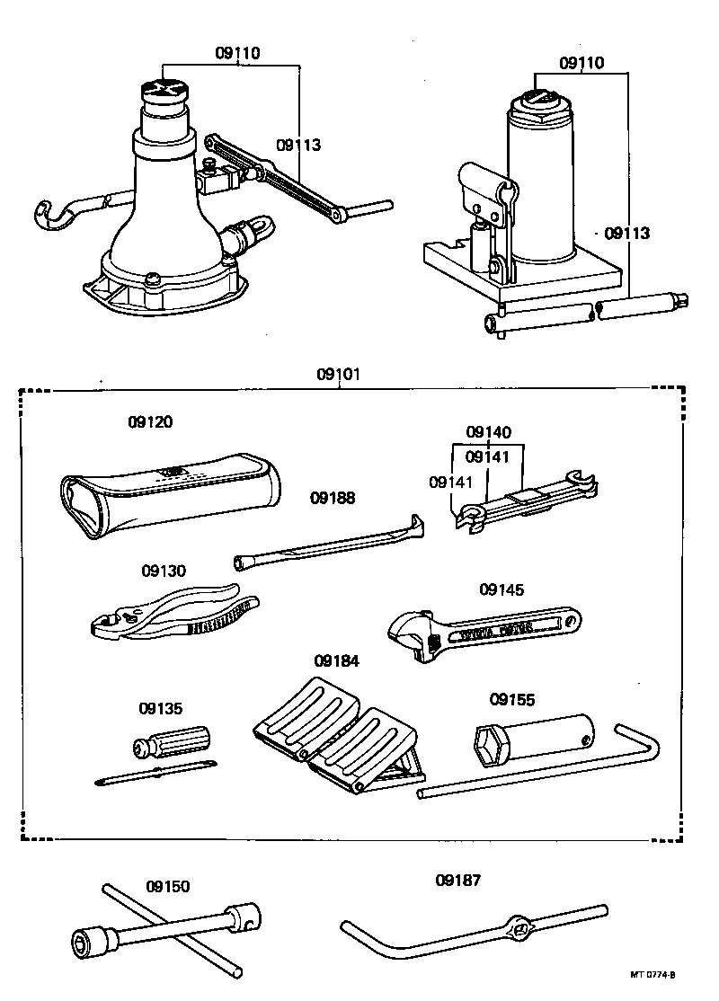 09102-25052 TOOL SET, STANDARD W/O JACK product image