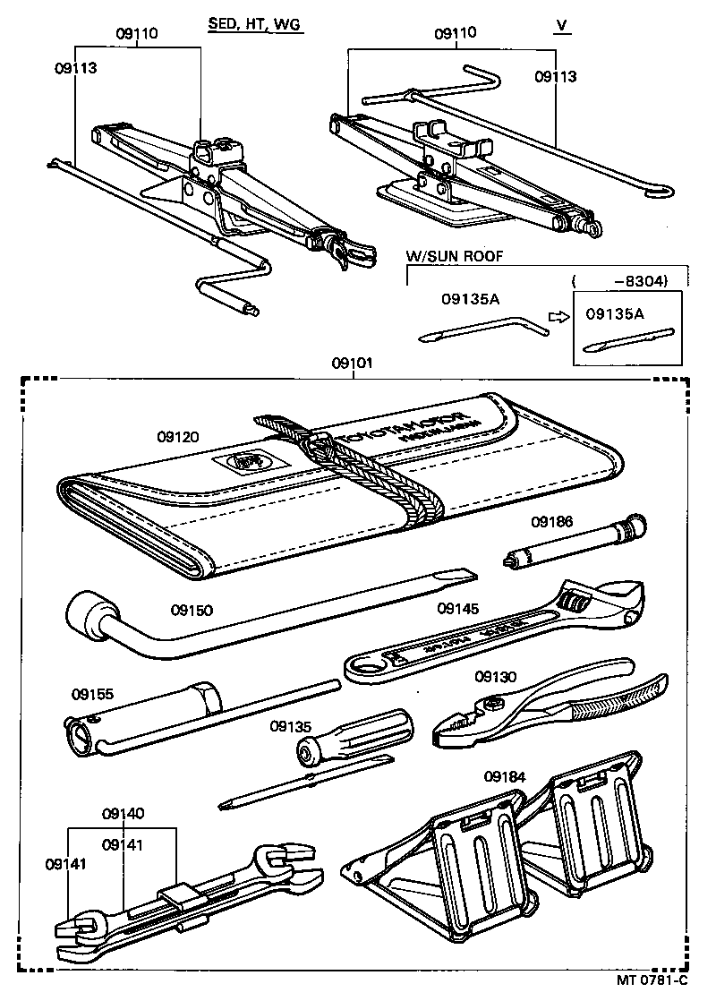 09101-22073 TOOL SET, STANDARD W/O JACK product image