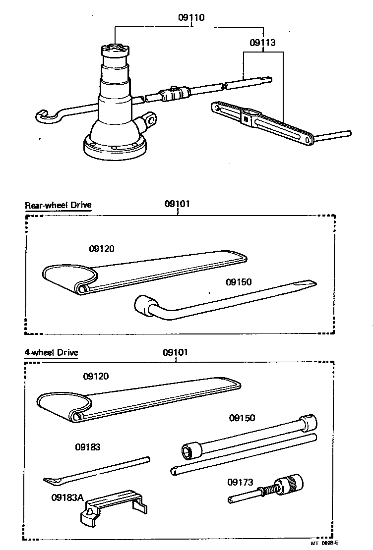Toyota 09113-35070 HANDLE, JACK