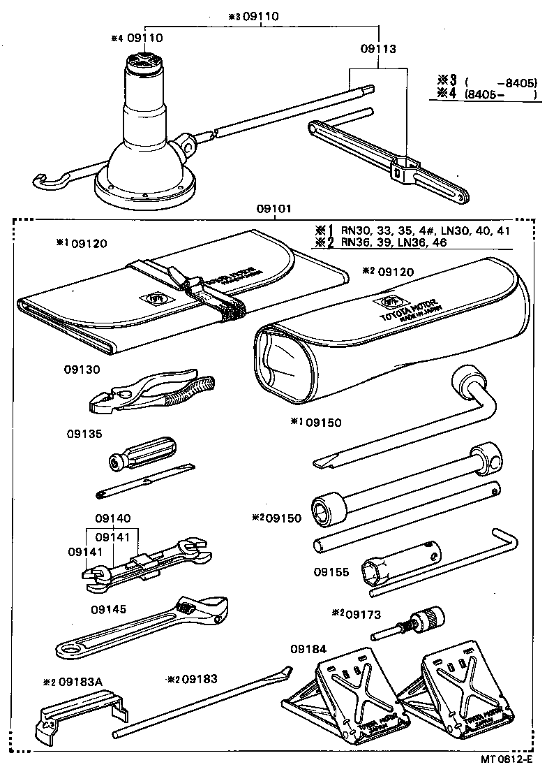 09101-35210 TOOL SET, STANDARD W/O JACK product image