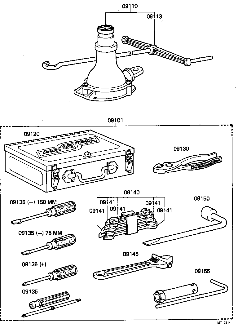 09101-25100 TOOL SET, STANDARD W/O JACK product image