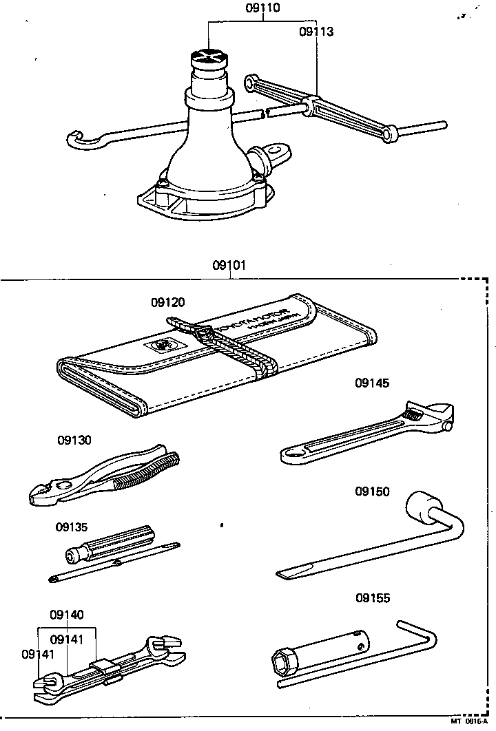 09101-25100 TOOL SET, STANDARD W/O JACK product image