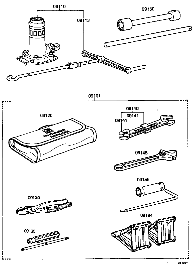 09102-35010 TOOL SET, STANDARD W/O JACK product image