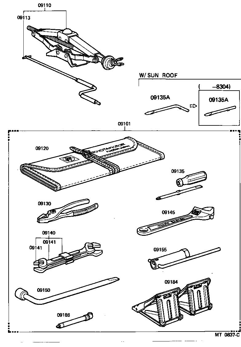 09101-30041 TOOL SET, STANDARD W/O JACK product image