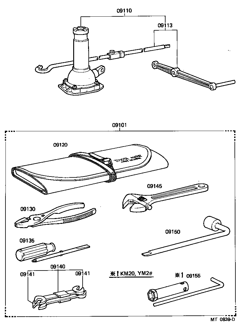 09101-26191 TOOL SET, STANDARD W/O JACK product image