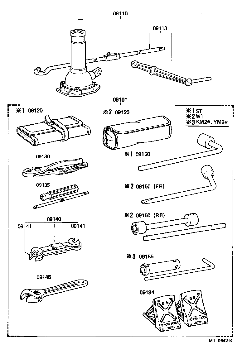 09101-26162 TOOL SET, STANDARD W/O JACK product image