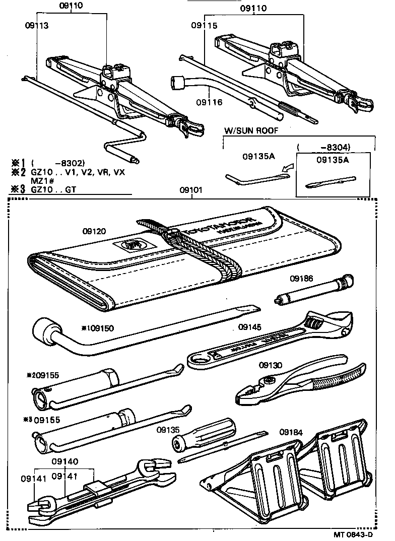 09101-30040 TOOL SET, STANDARD W/O JACK product image