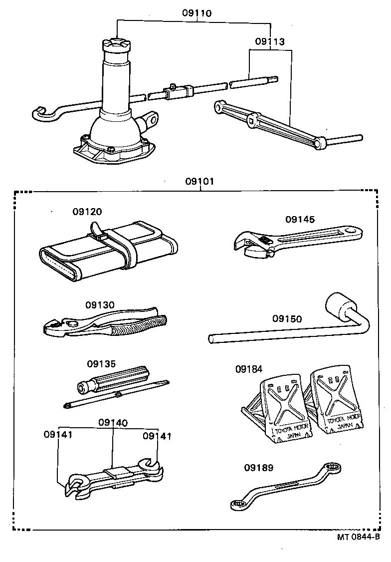 09101-60130 TOOL SET, STANDARD W/O JACK product image
