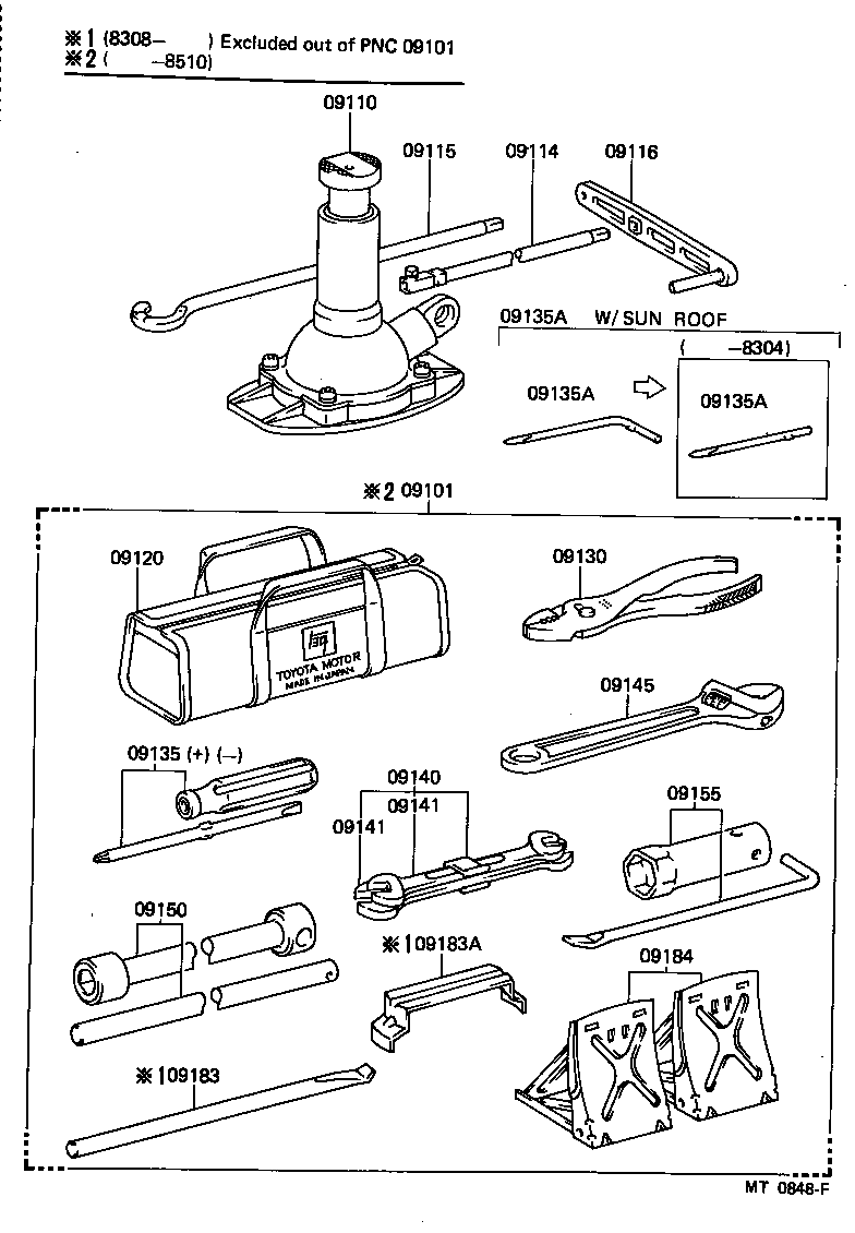 09101-60221 TOOL SET, STANDARD W/O JACK product image