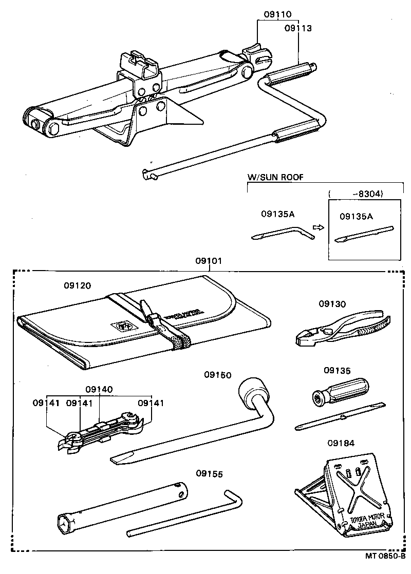 09101-21023 TOOL SET, STANDARD W/O JACK product image