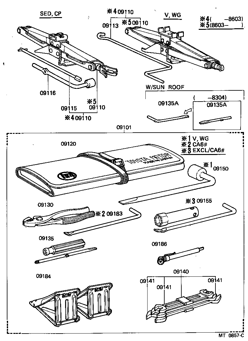 09102-14110 TOOL SET, STANDARD W/O JACK product image