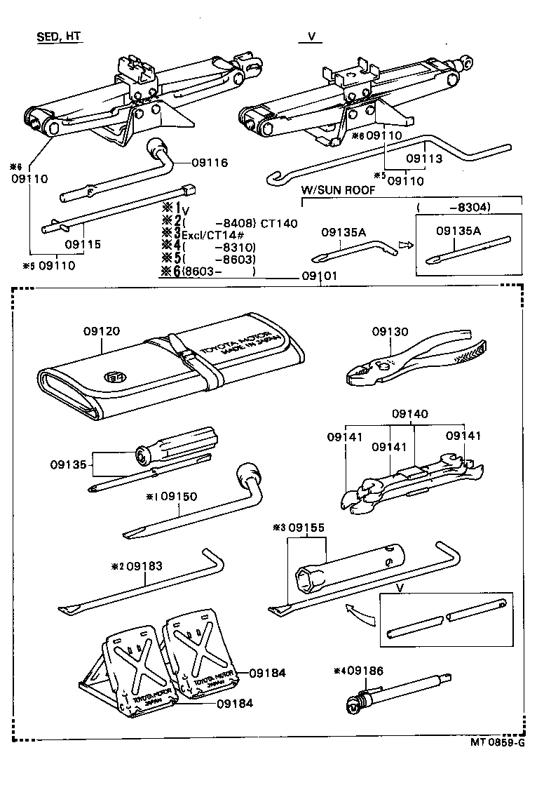09102-20110 TOOL SET, STANDARD W/O JACK product image