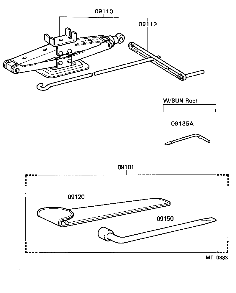 09101-14070 TOOL SET, STANDARD W/O JACK product image