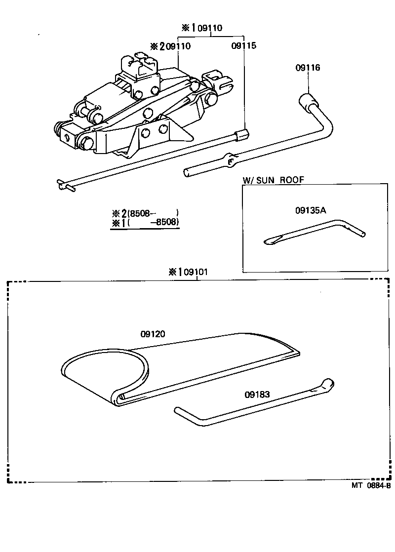 Toyota 09111-12080 JACK ASSY