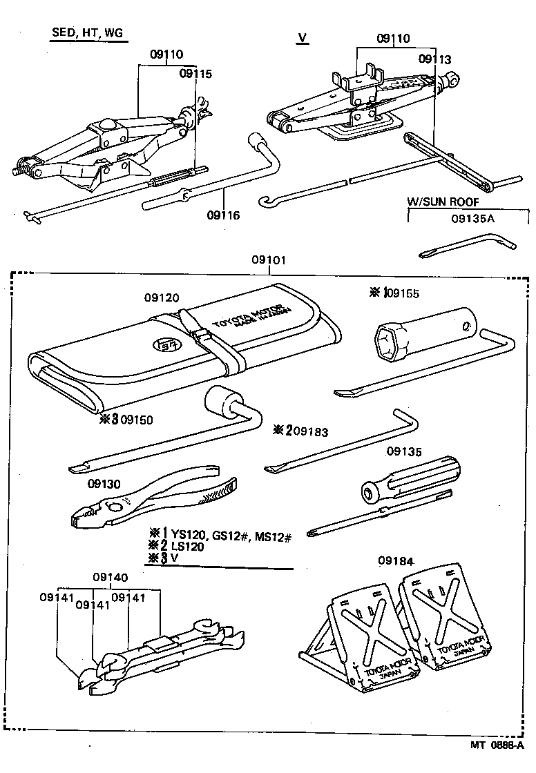 09101-30080 TOOL SET, STANDARD W/O JACK product image