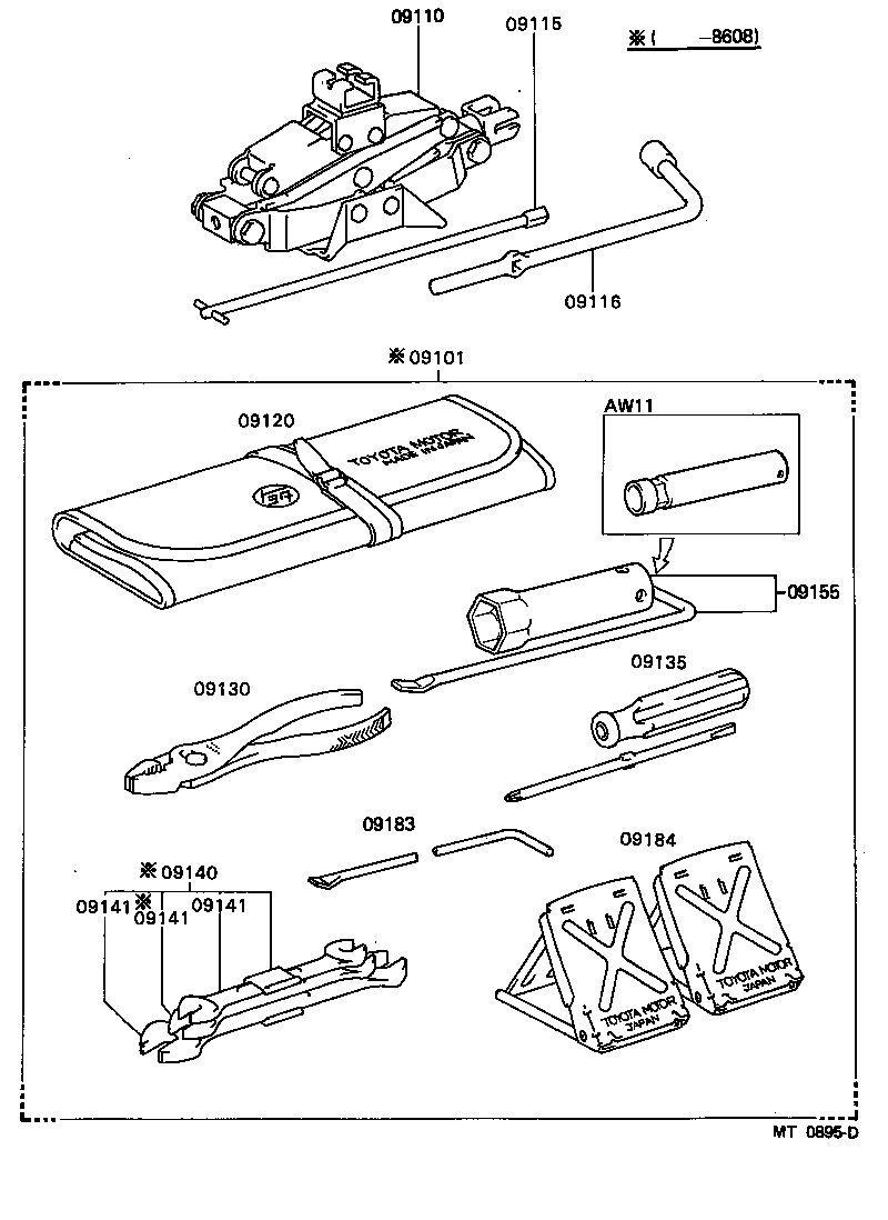 09102-12071 TOOL SET, STANDARD W/O JACK product image