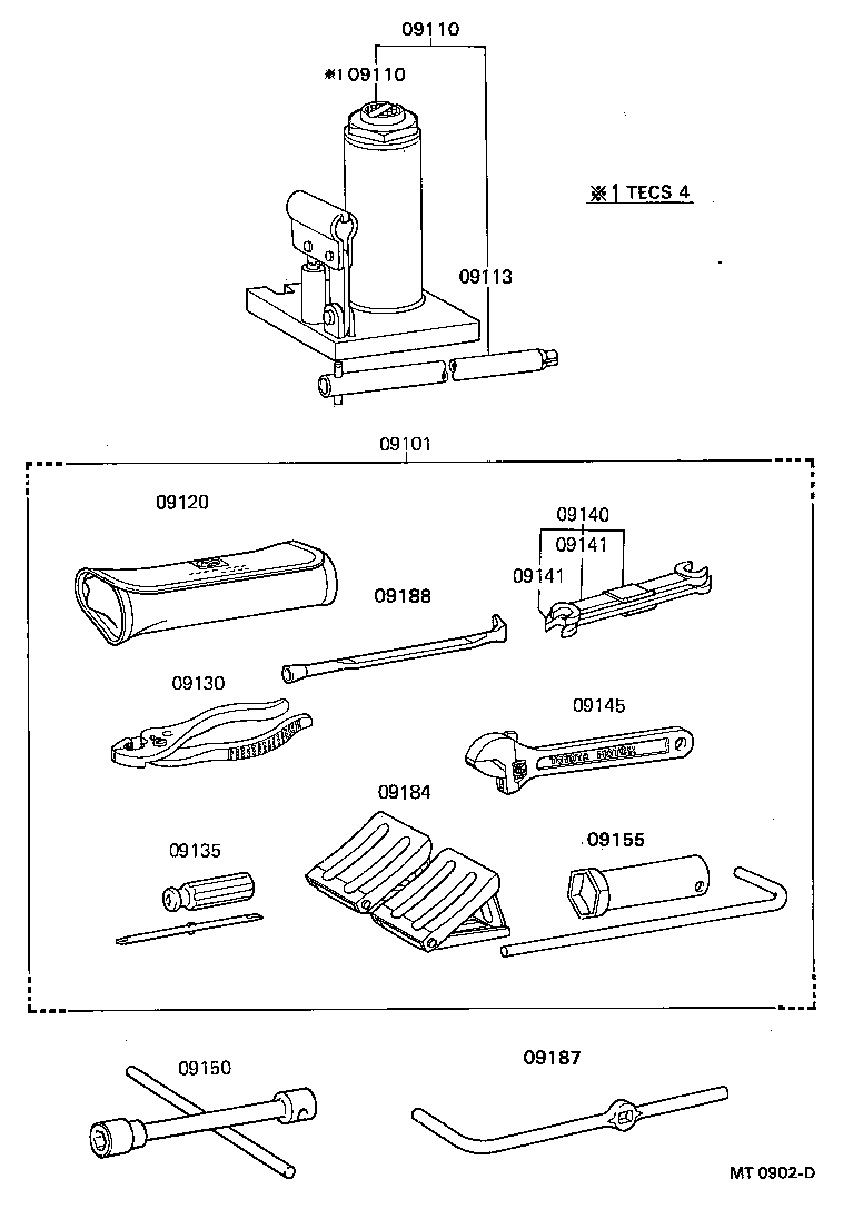 09102-36301 TOOL SET, STANDARD W/O JACK product image