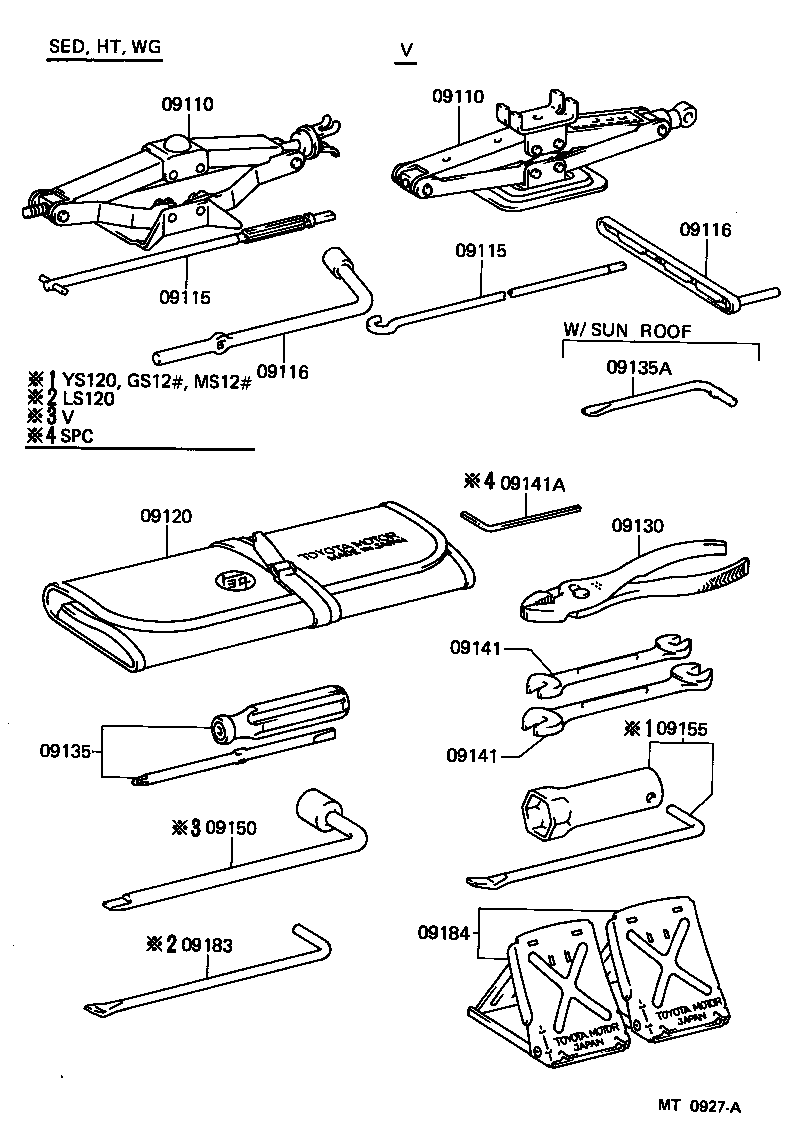 09101-30080 TOOL SET, STANDARD W/O JACK product image