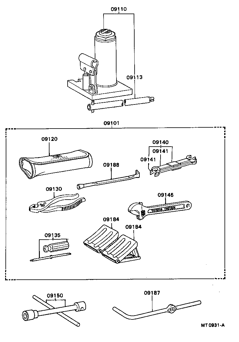 09102-36390 TOOL SET, STANDARD W/O JACK product image