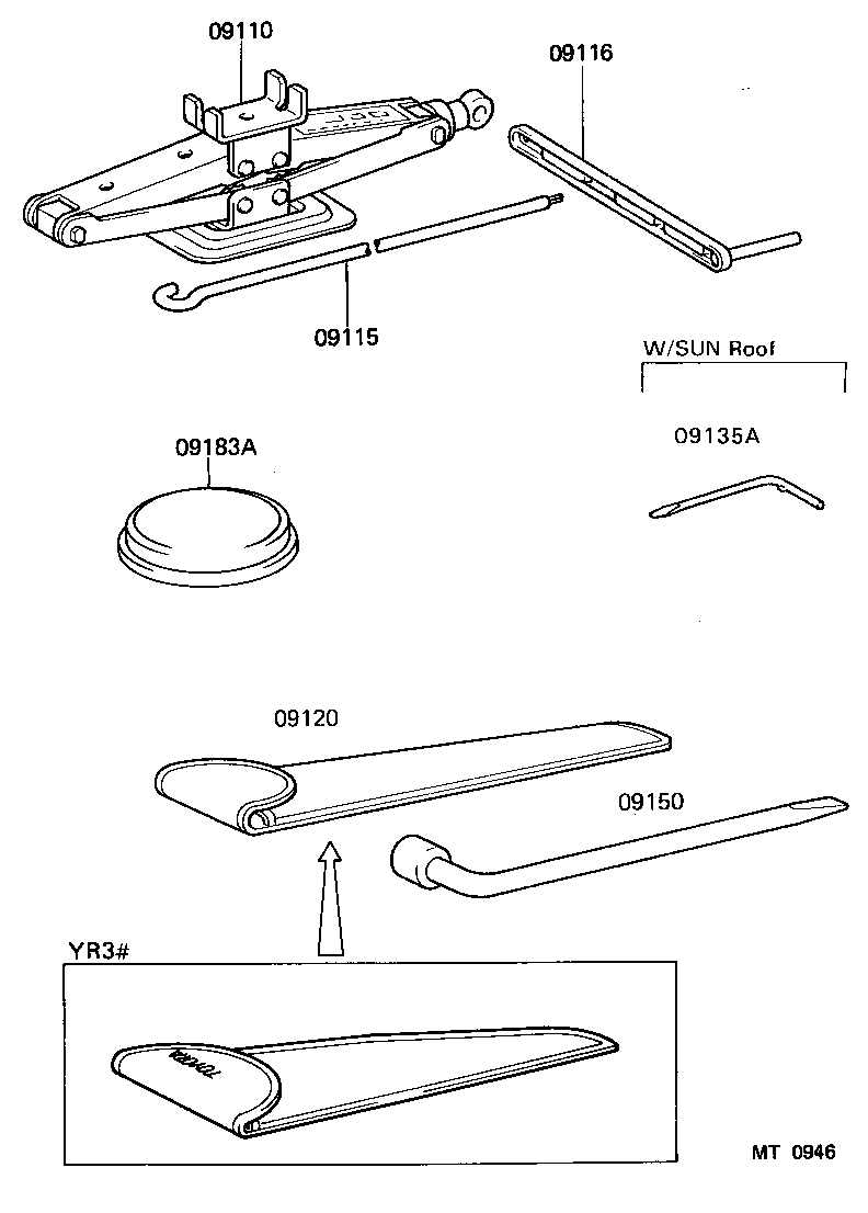 09101-14070 TOOL SET, STANDARD W/O JACK product image