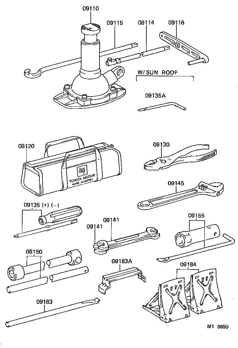 09101-60221 TOOL SET, STANDARD W/O JACK product image