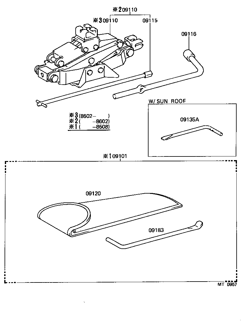 09102-12040 TOOL SET, STANDARD W/O JACK product image