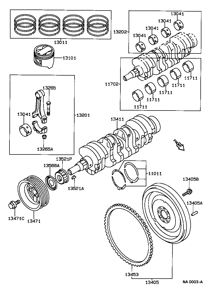 Toyota 13011-16160 RING SET, PISTON