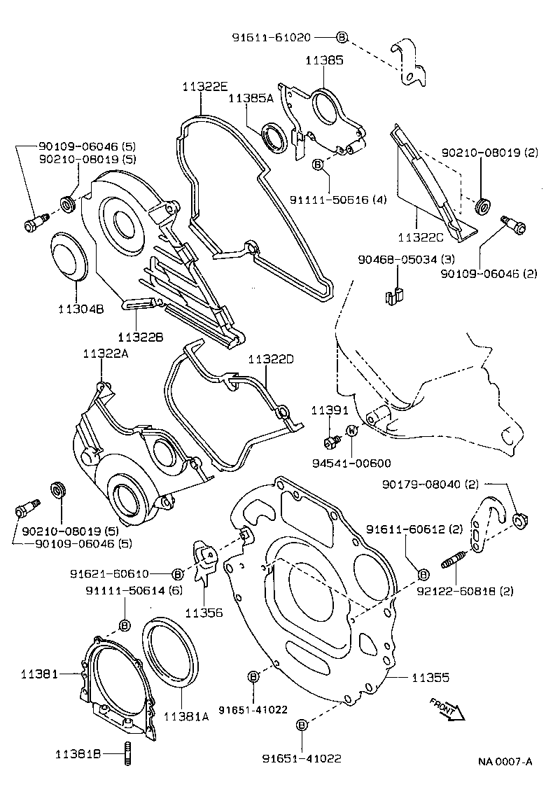11328-64030 GASKET, TIMING BELT COVER, NO.1 product image