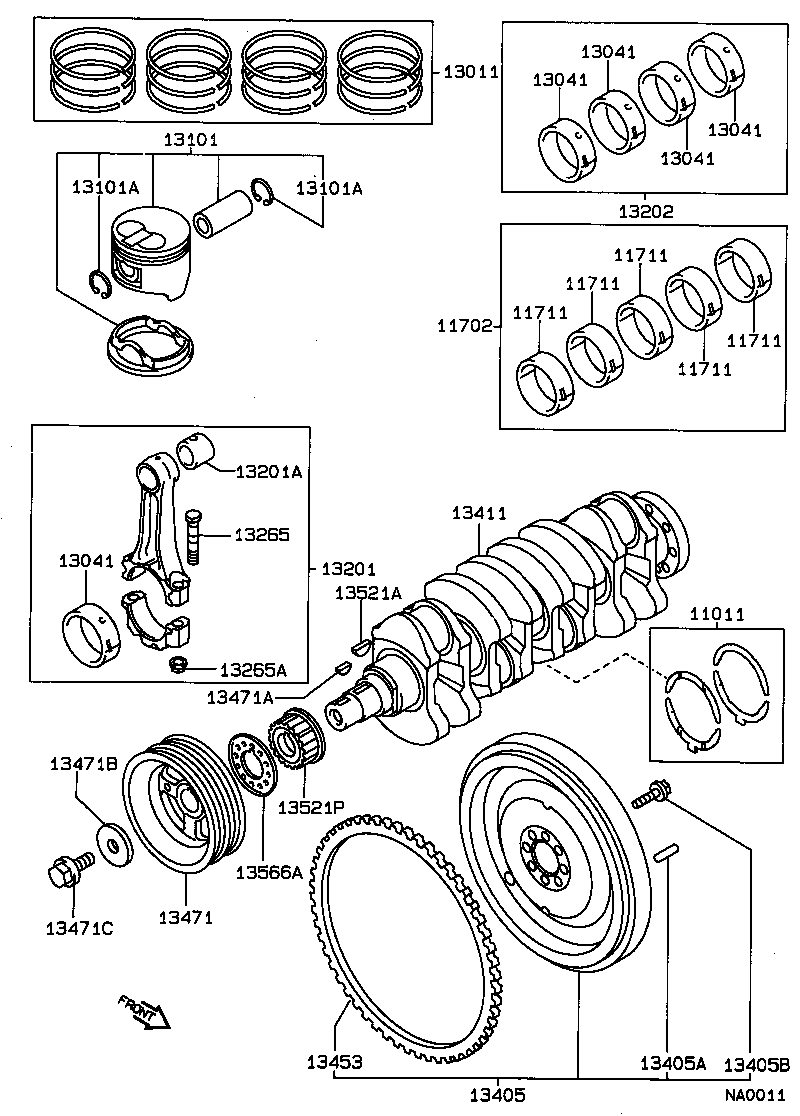 13101-64110 PISTON SUB-ASSY, W/PIN product image