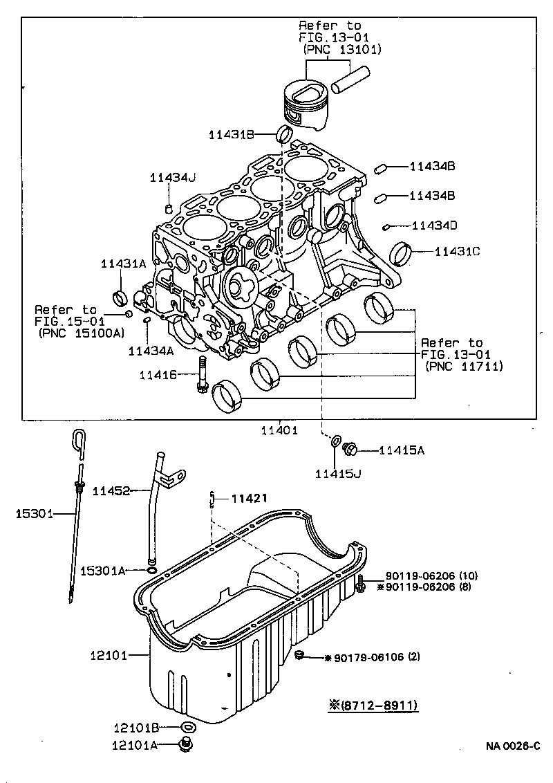 11401-79188 BLOCK SUB-ASSY, CYLINDER product image