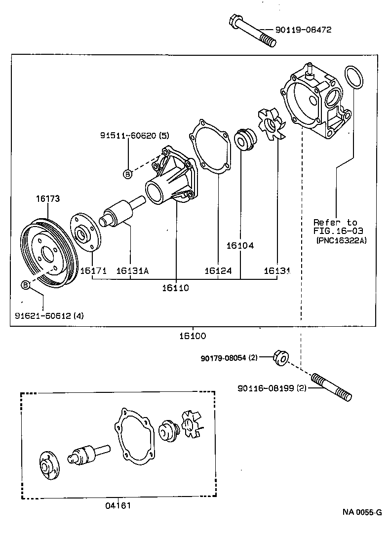 16100-19285 PUMP ASSY, ENGINE WATER product image