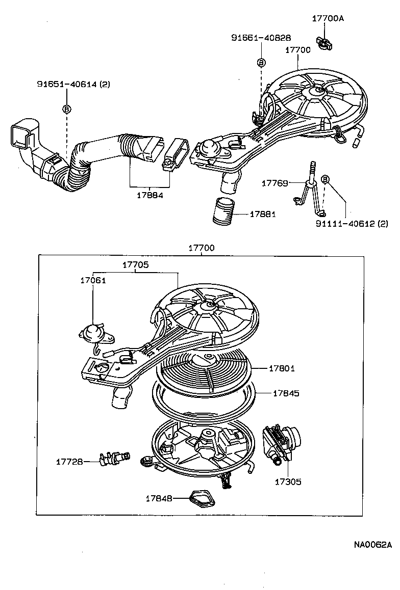 17769-11010 SUPPORT, AIR CLEANER product image