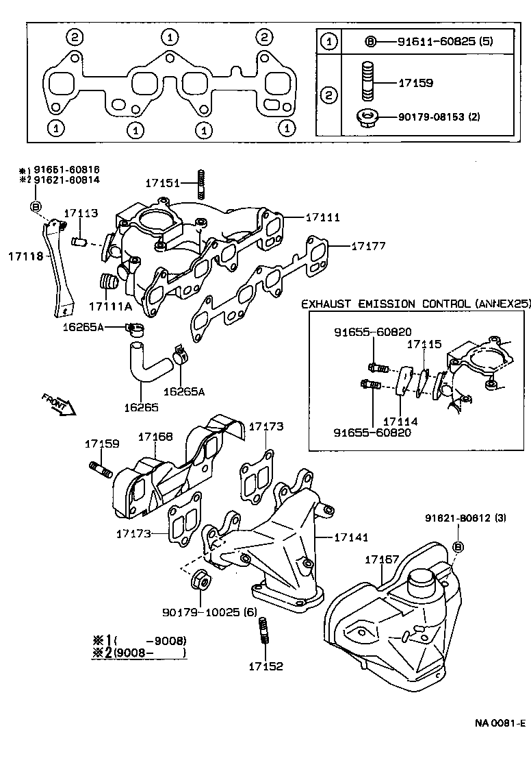 17141-16190 MANIFOLD, EXHAUST product image