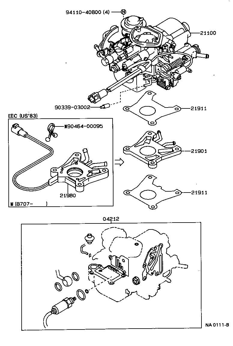 04212-11050 GASKET KIT, CARBURETOR product image