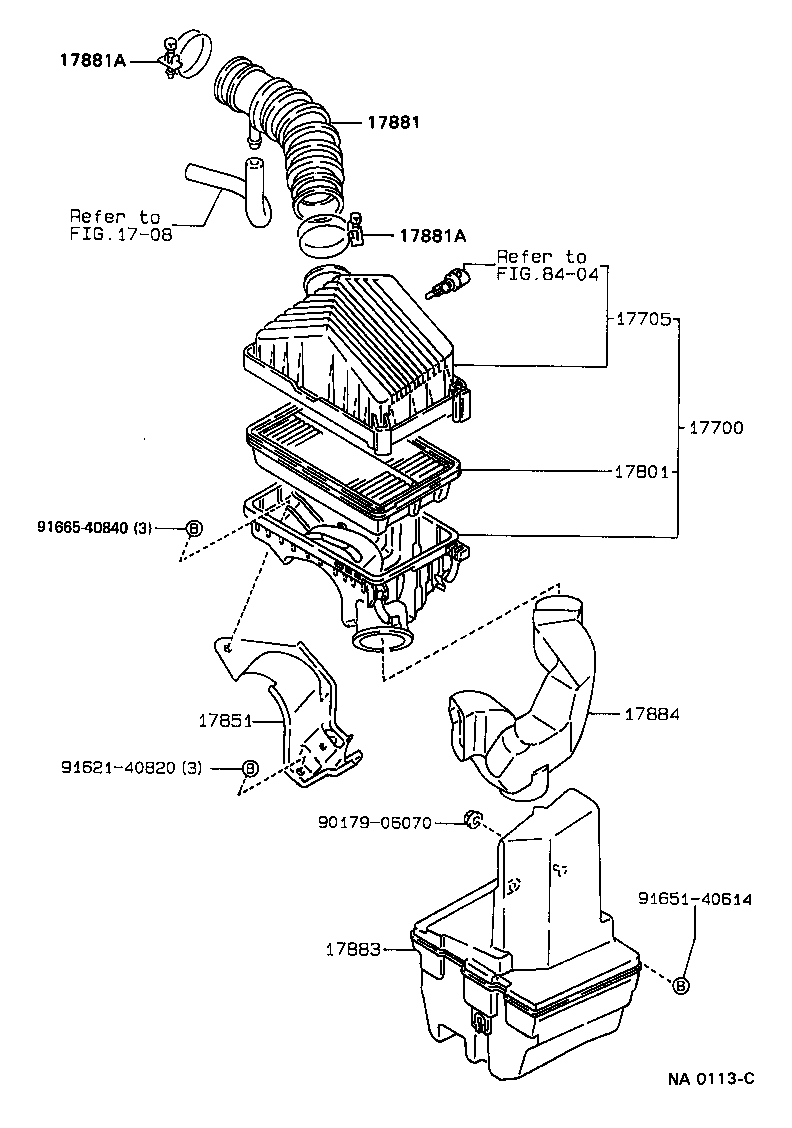Toyota 17700-16680 CLEANER ASSY, AIR