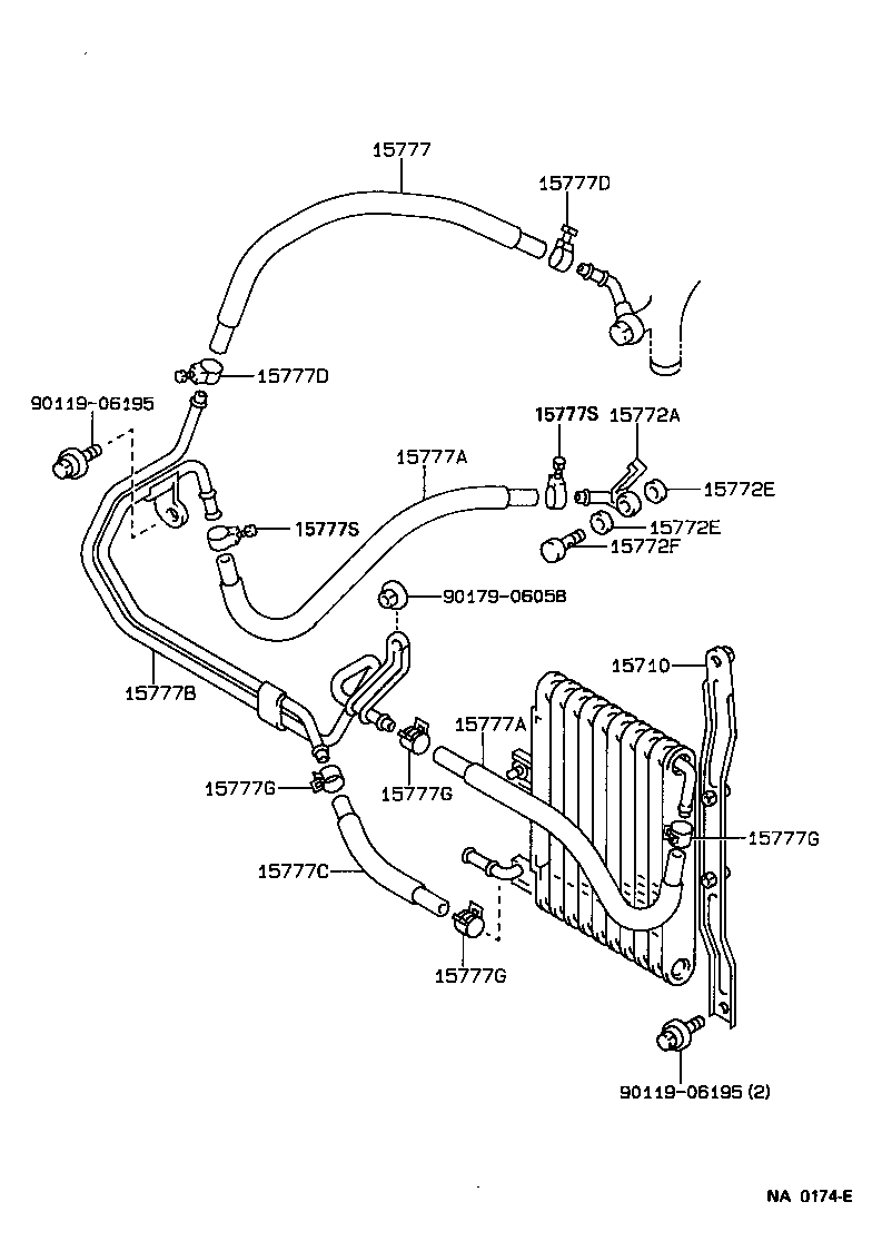 Toyota 15767-15020 PIPE, OIL COOLER