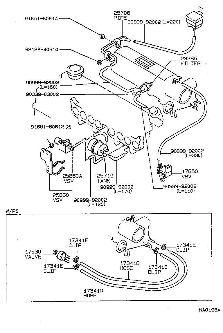 25860-16080 VALVE ASSY, VACUUM SWITCHING, NO.1 product image
