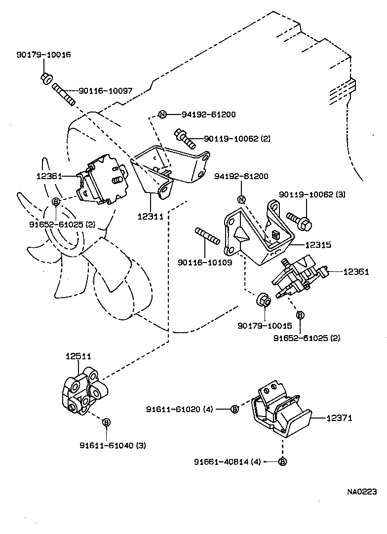 12307-50010 ABSORBER SUB-ASSY, ENGINE MOUNTING product image